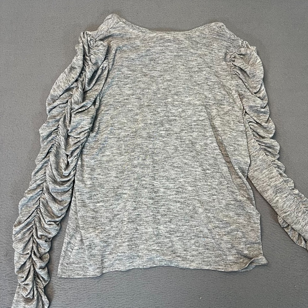 Express Skimming Womens Lg Lightweight Long Sleeve Knit V Neck Ruched Sleeve NWT - Picture 7 of 8